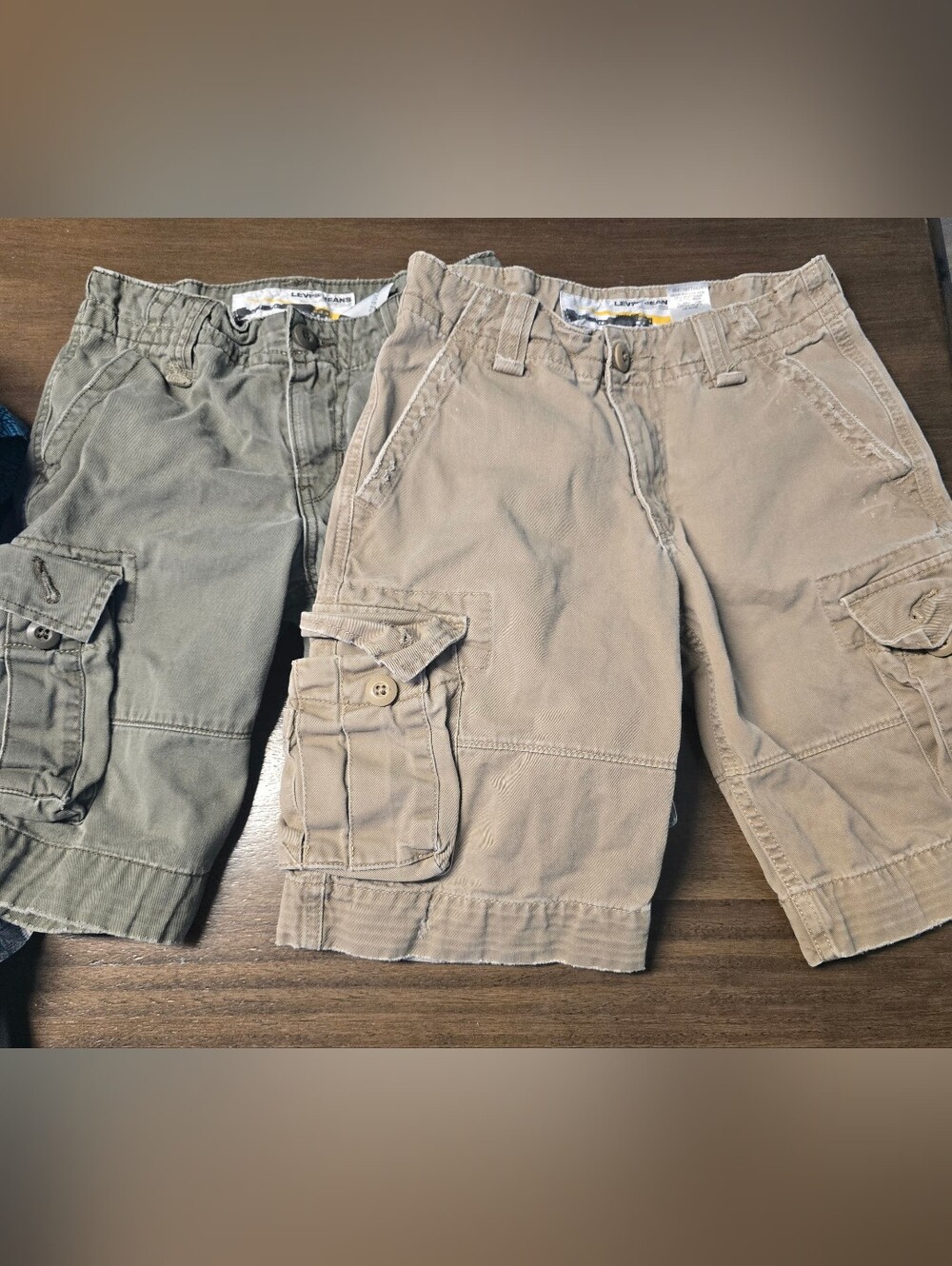 Levi's Boys Khaki and Olive Cargo Shorts